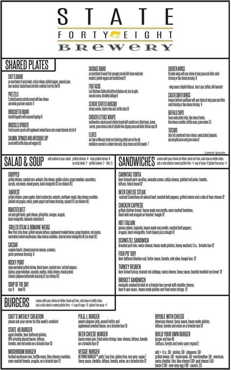 48 state brewery menu|state 48 surprise menu.